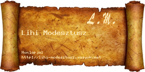 Lihi Modesztusz névjegykártya